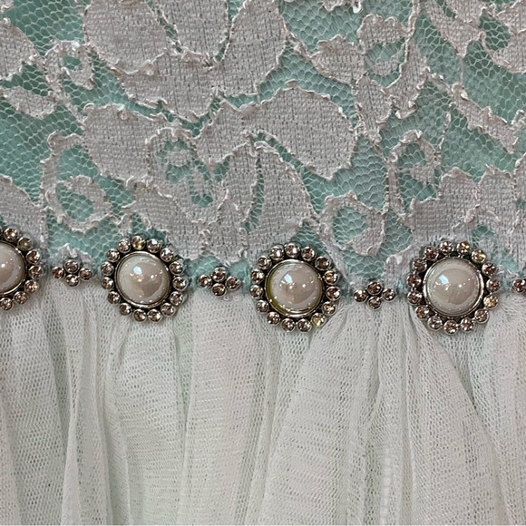 American Princess Lime Green Lace Occasion Dress 12 - Picture 4 of 10